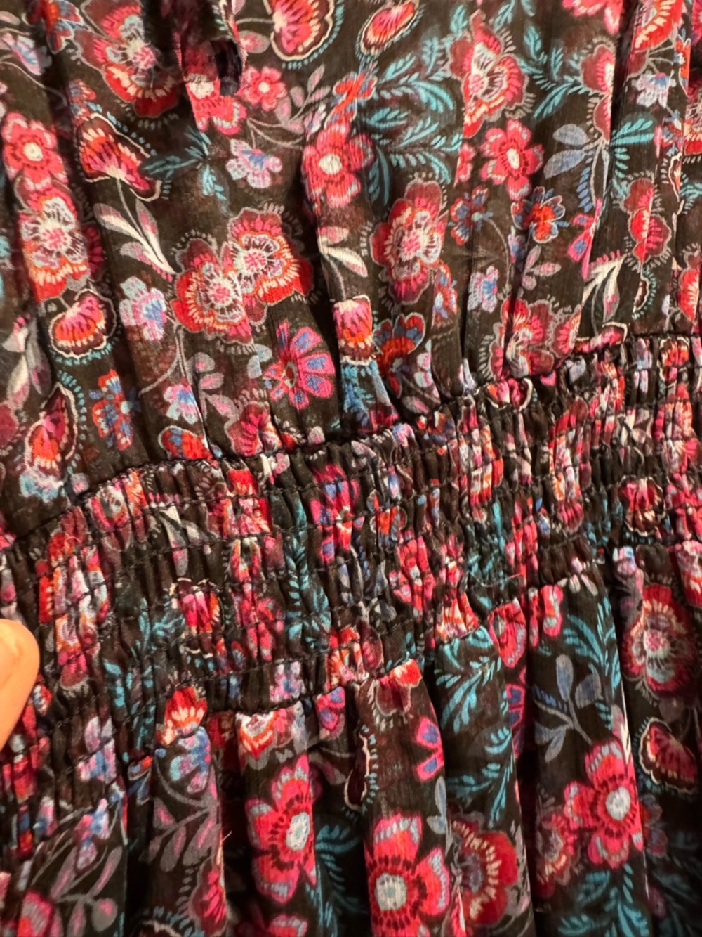 Misa‎ Los Angeles Virginie Maxi Dress Electric Ditsy Boho Party Sheer Feminine - Picture 7 of 15